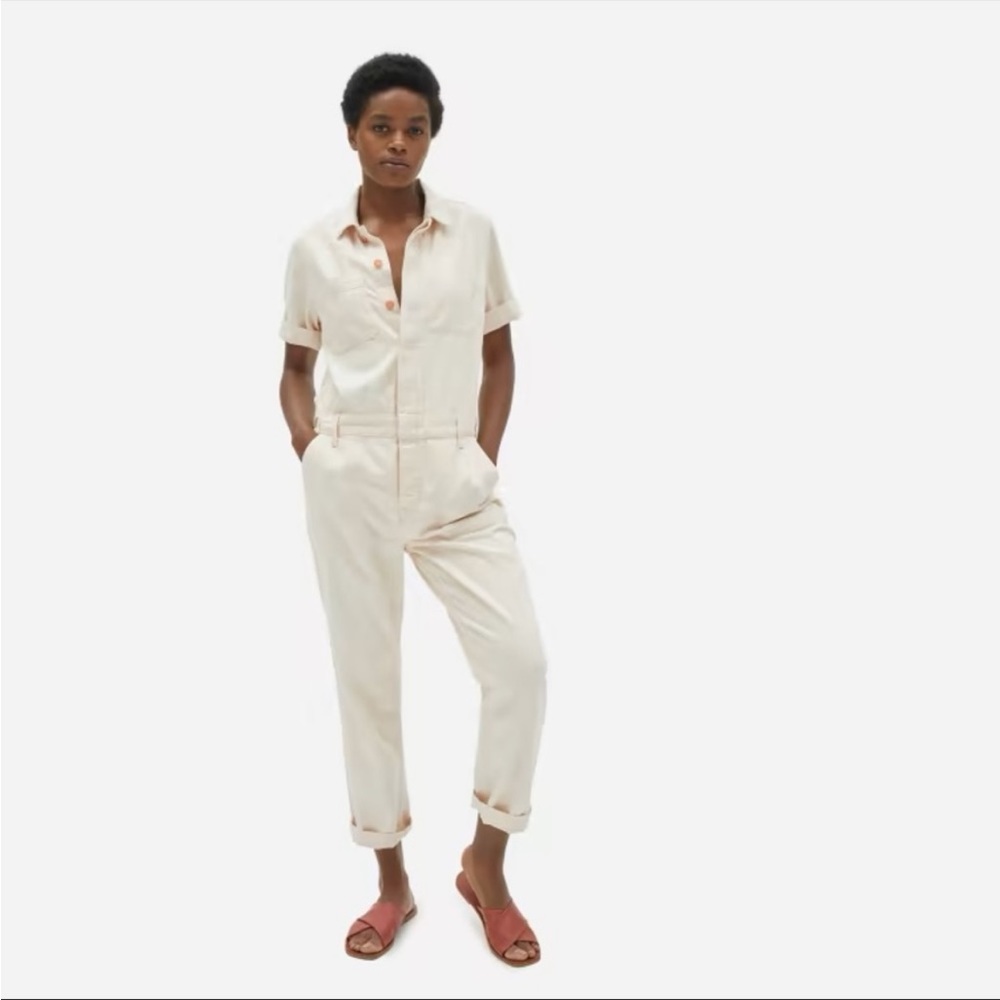 Everlane The Super-Soft Summer Jean Coverall in Bone | size 4